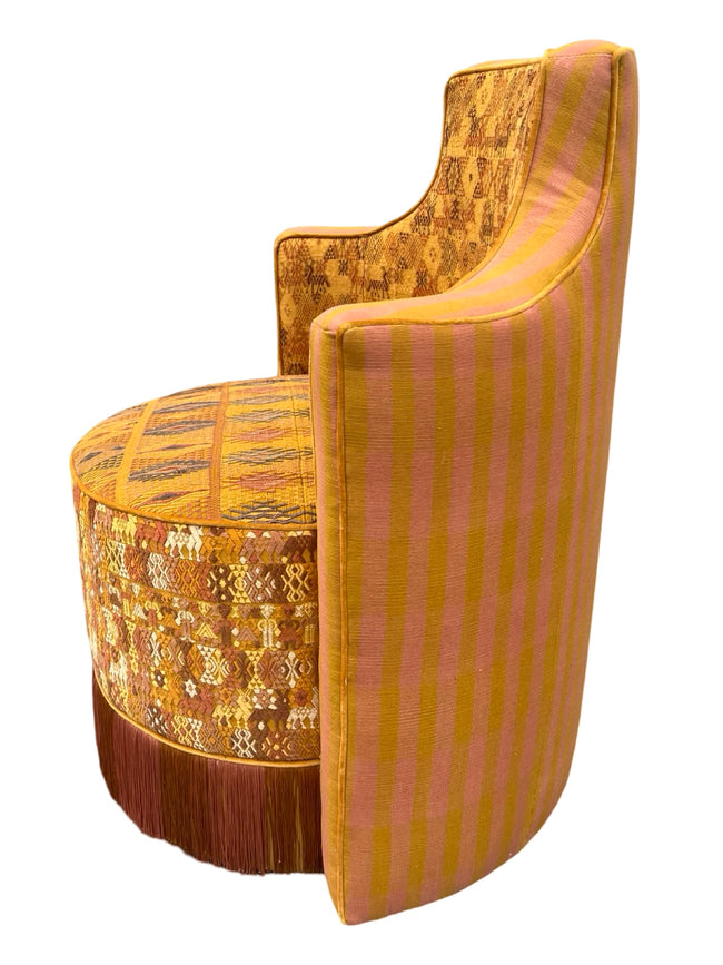 Sol y Luna chair and stool mustard