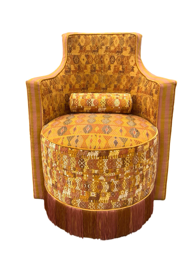 Sol y Luna chair and stool mustard