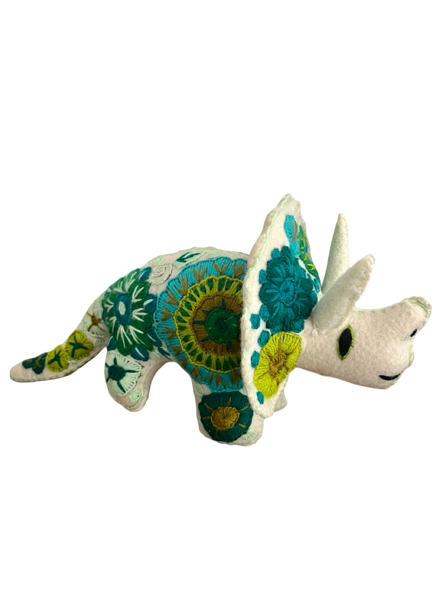 Embroidered felt triceratops dinosaurs– FolkProject