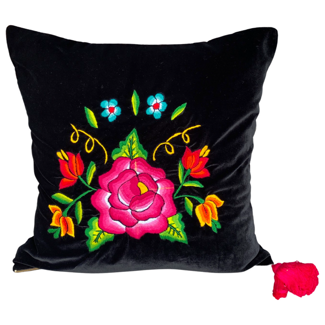 Embroidered velvet Mila pillow