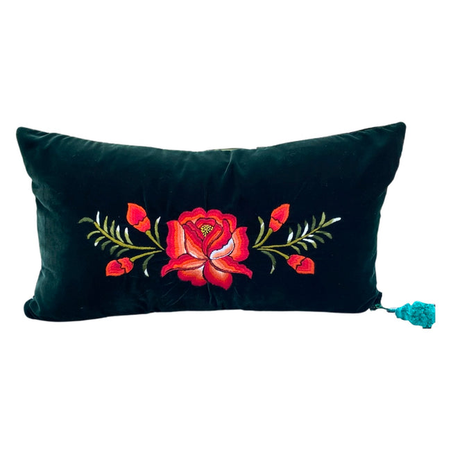 Embroidered velvet Mila pillow