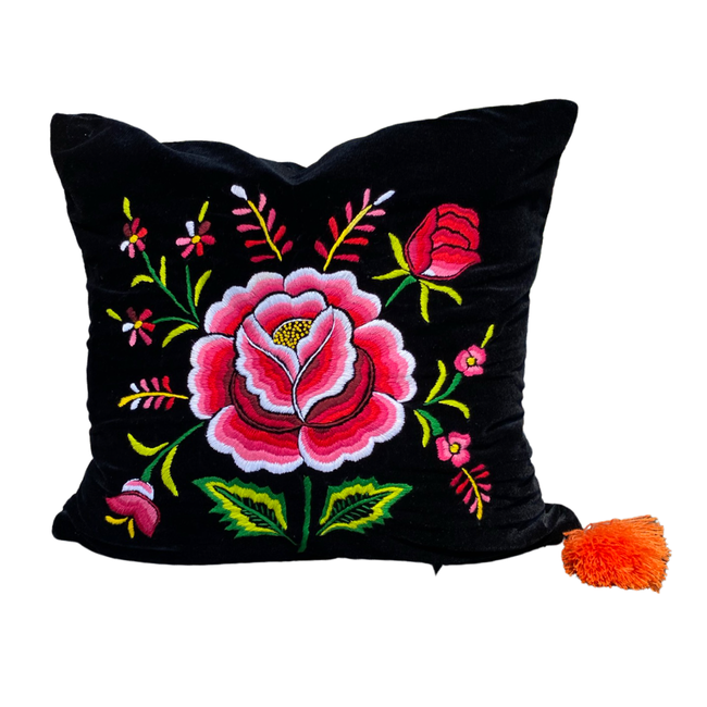 Embroidered velvet Mila pillow