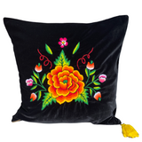 Embroidered velvet Mila pillow