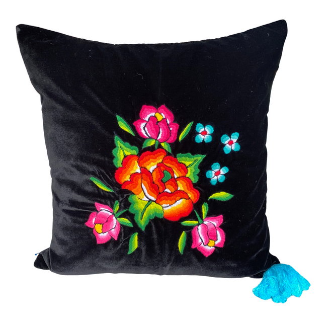 Embroidered velvet Mila pillow