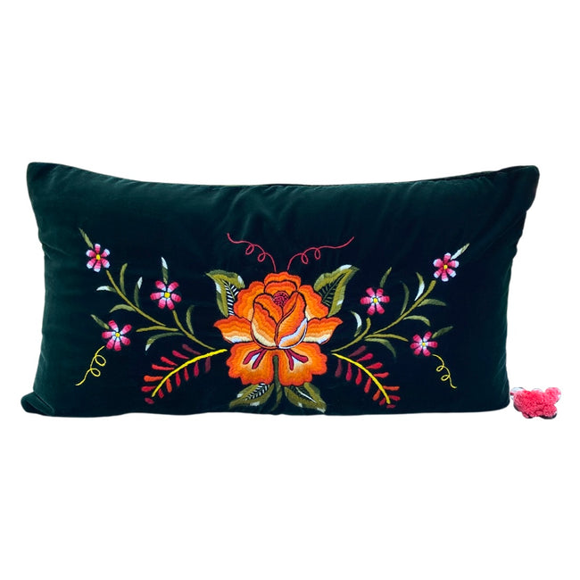 Embroidered velvet Mila pillow