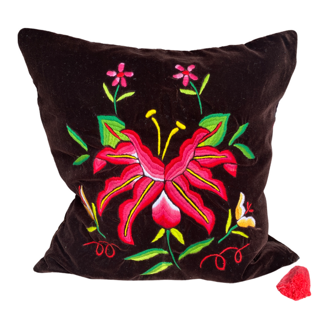 Embroidered velvet Mila pillow