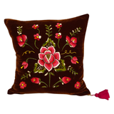 Embroidered cinammon velvet Mila pillow