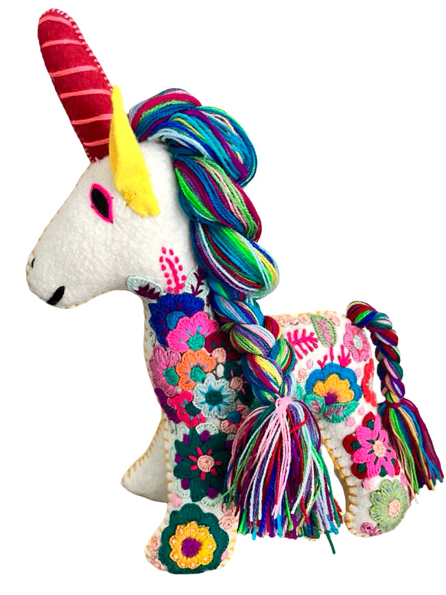 Embroidered  felt unicorns