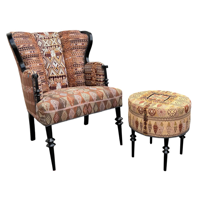 Magdalena wingback chair and ottoman - FolkProject