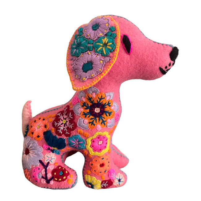Embroidered felt dog