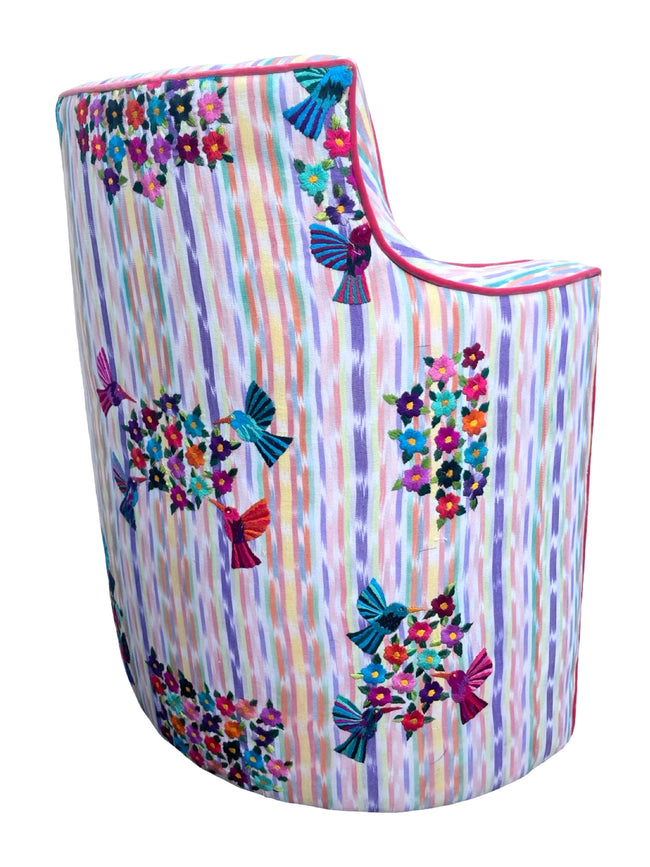 Sol y Luna chair and ottoman coral