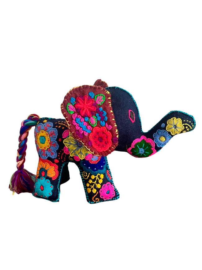 Embroidered felt elephant