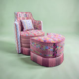 Sol y Luna chair and ottoman coral
