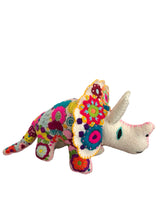 Embroidered felt triceratops dinosaurs