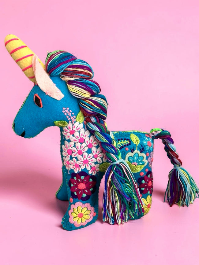 Embroidered  felt unicorns