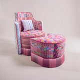 Sol y Luna chair and ottoman coral