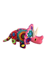 Embroidered felt triceratops dinosaurs