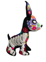 Embroidered xoloitzcuintli calaca