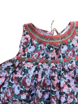 Renesita sleeveless embroidered dress terracotta / green