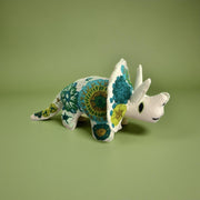 Embroidered felt triceratops dinosaurs