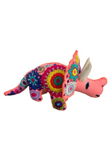 Embroidered felt triceratops dinosaurs