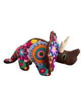 Embroidered felt triceratops dinosaurs