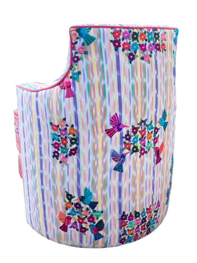 Sol y Luna chair and ottoman coral