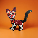 Embroidered alebrije gato calaca