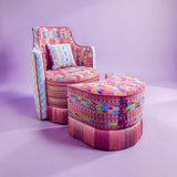 Sol y Luna chair and ottoman coral