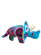 Embroidered felt triceratops dinosaurs