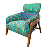 Lourdes armchair featuring vintage Guatemalan Maya textiles, handcrafted locally in California- FolkProject