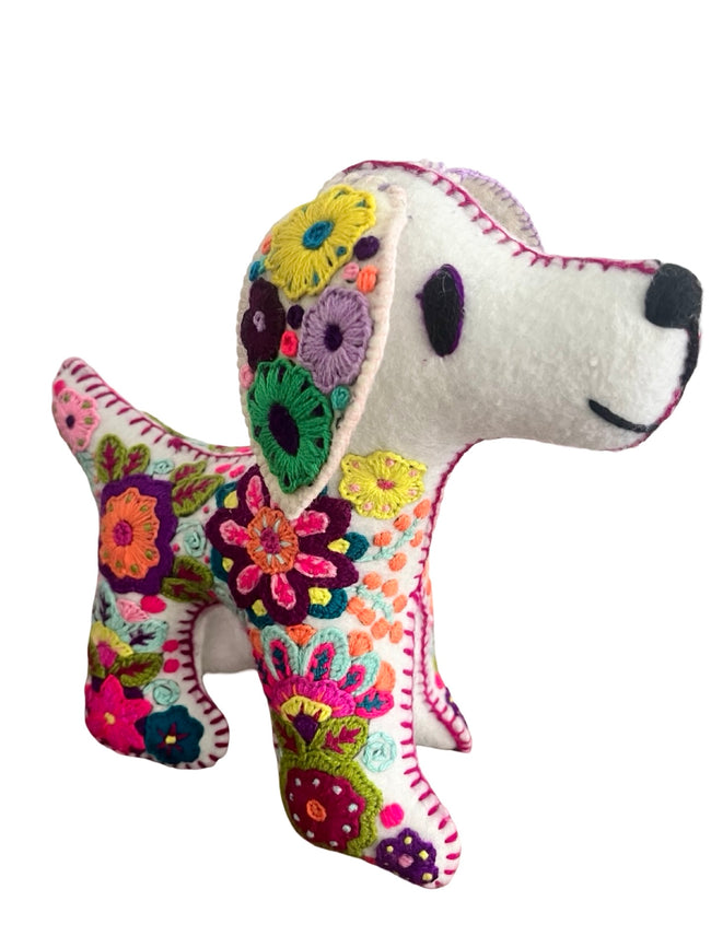Embroidered felt dog