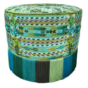 Maria fringed ottoman verde