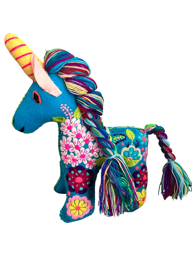 Embroidered  felt unicorns