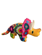 Embroidered felt triceratops dinosaurs