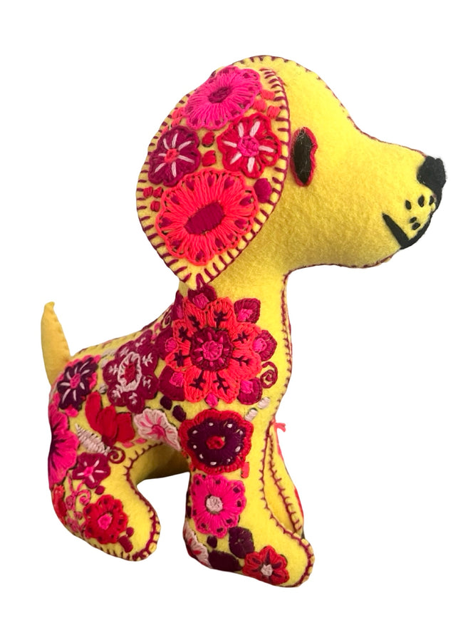 Embroidered felt dog