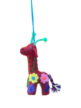 Felt giraffe ornament multicolor