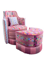 Sol y Luna chair and ottoman coral