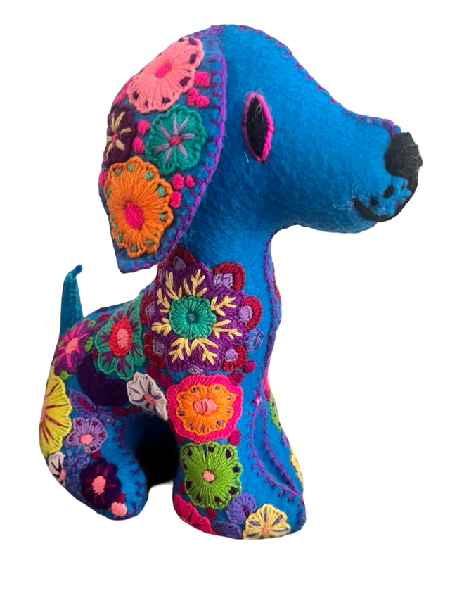 Embroidered felt dog