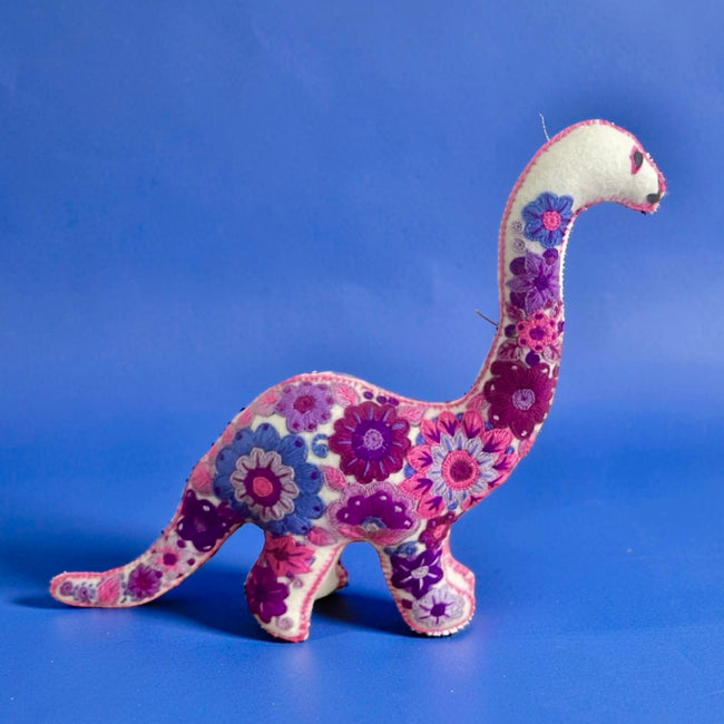 Embroidered felt brachiosaurus