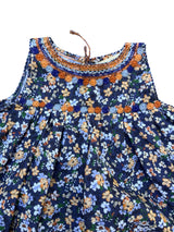 Renesita sleeveless embroidered dress navy