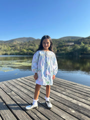 Heidi embroidered plaid dress pastel