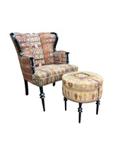 Magdalena wingback chair  and ottoman