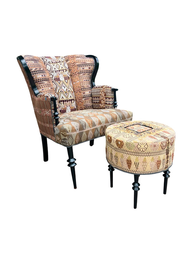 Magdalena wingback chair  and ottoman