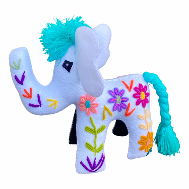 Embroidered felt elephant