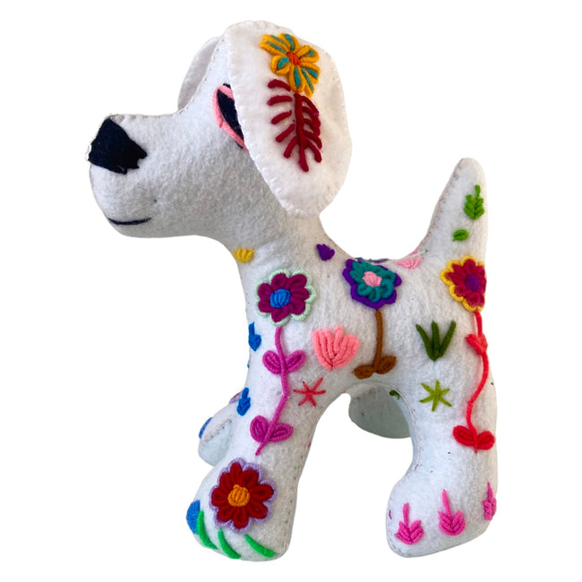 Embroidered felt dog